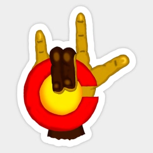 African American sign language for deaf. I LOVE COLORADO Sticker